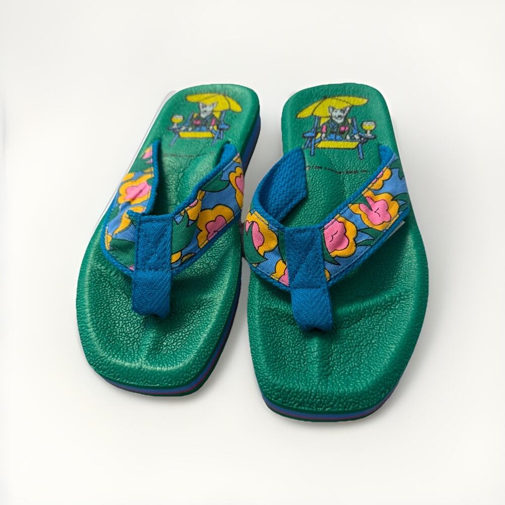 SPUDS MACKENZIE VINTAGE NEW Flip Flops Bud Light Original Party Animal Size 7